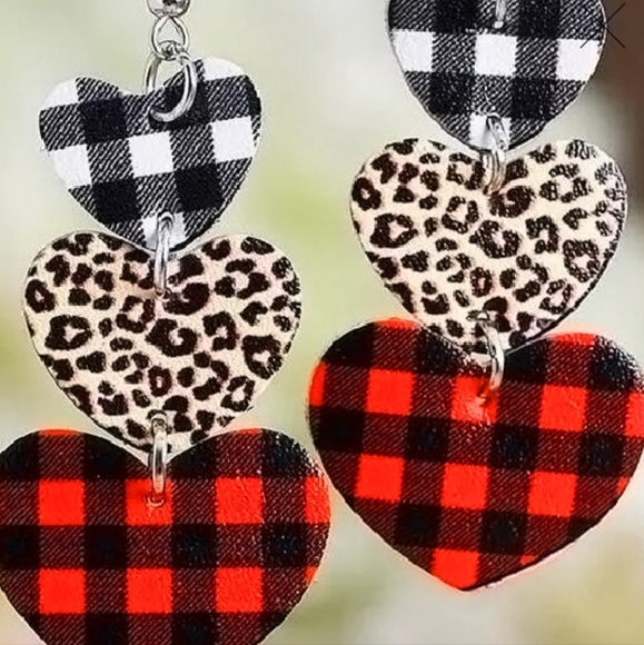 Multi Color Heart Plaid Leopard - Picture 2 of 2